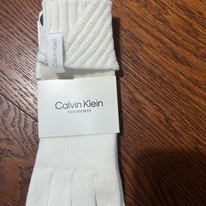 Calvin Klein Cream Touchscreen Gloves